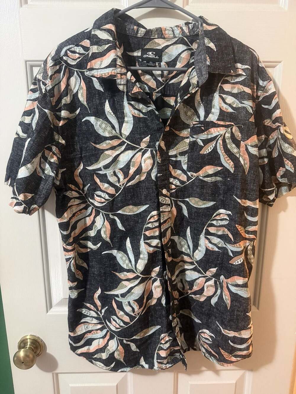 O'Neill Terrace Short Sleeve Shirt Size XL Black Floral